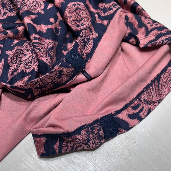 Title Nine size L half sleeve dress fit & flare stretch jersey dress pink navy - Picture 12 of 12